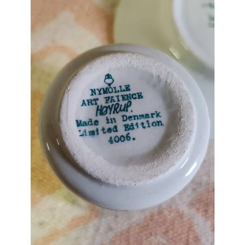 Nymolle Art Faience Paul Hoyrup Cup & Saucer Plate Limited Edition Denmark